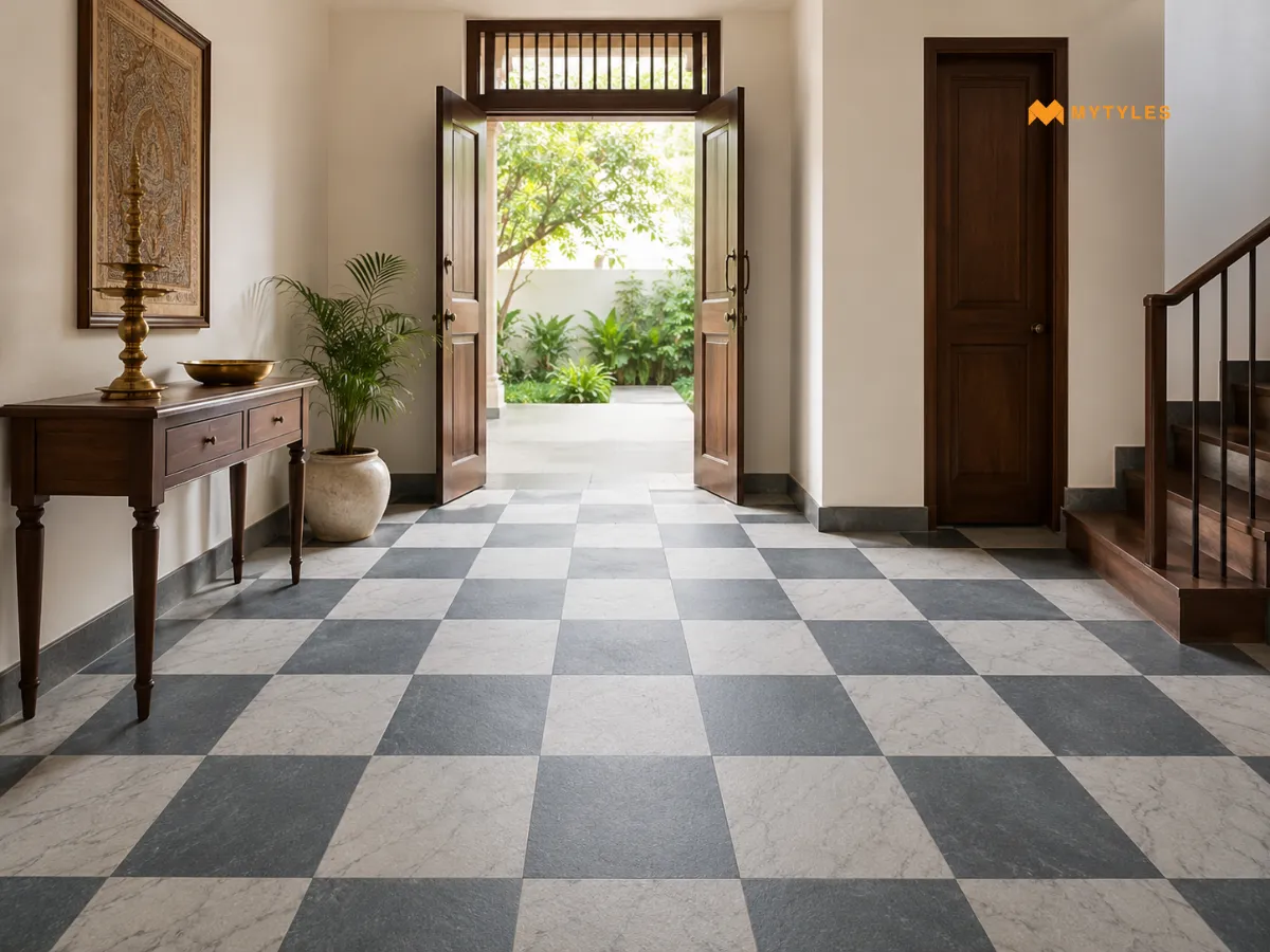 Checkerboard Kota Flooring for the Entrance or Foyer